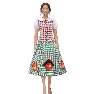 Christmas Women's Betty Lou Who Christmas Dress Cosplay Costume The Grinch Becostume